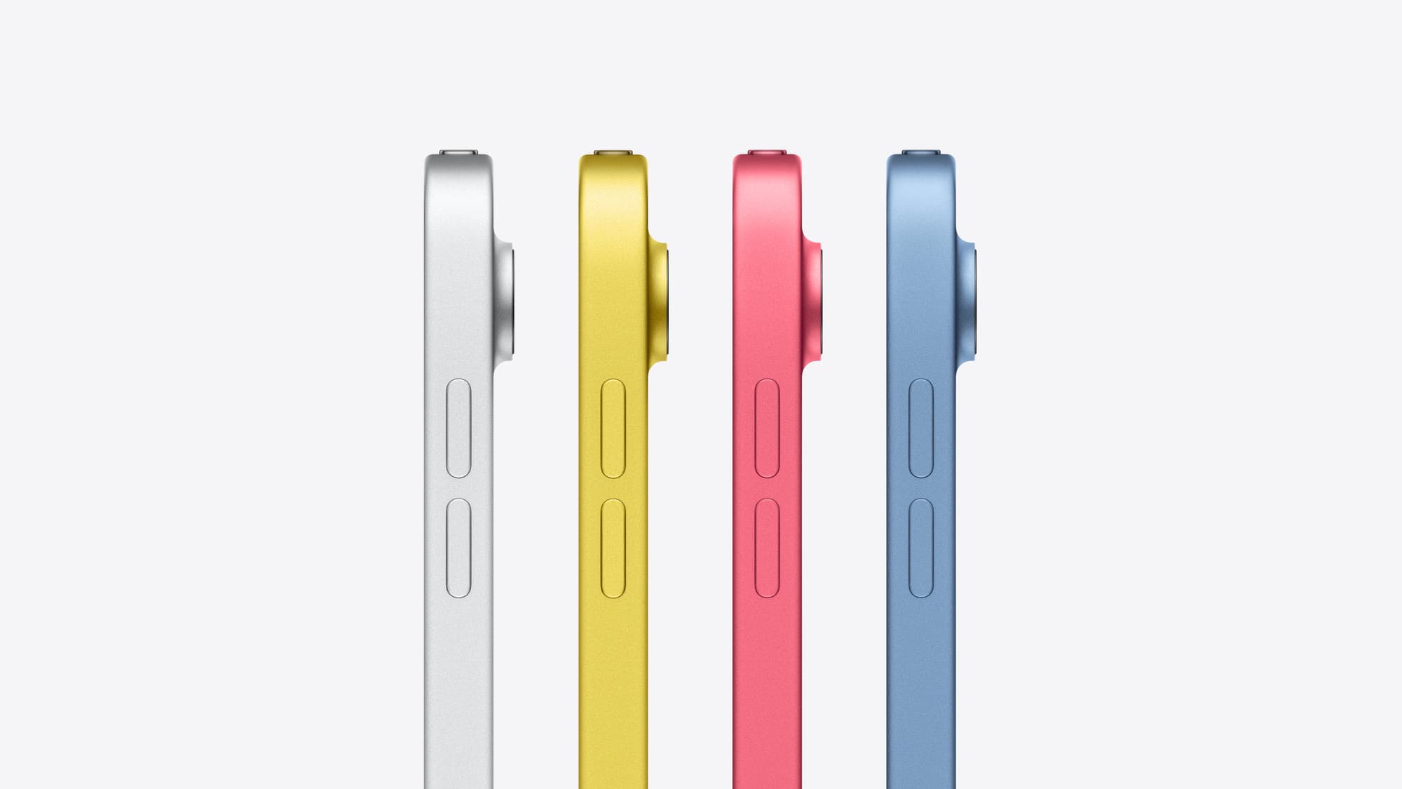 iPad in four colours seen from the side