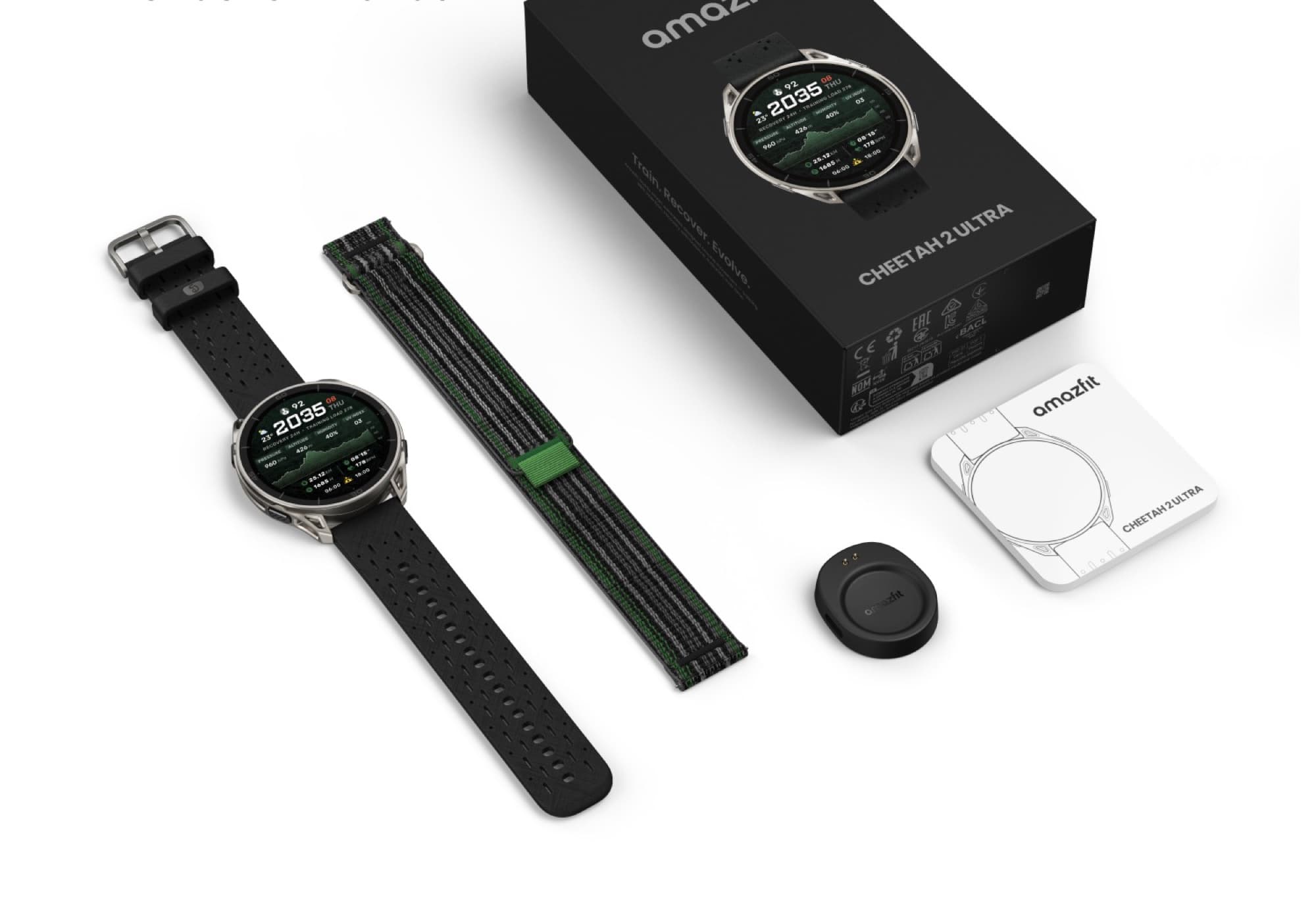 In the box: watch, two straps and charging head