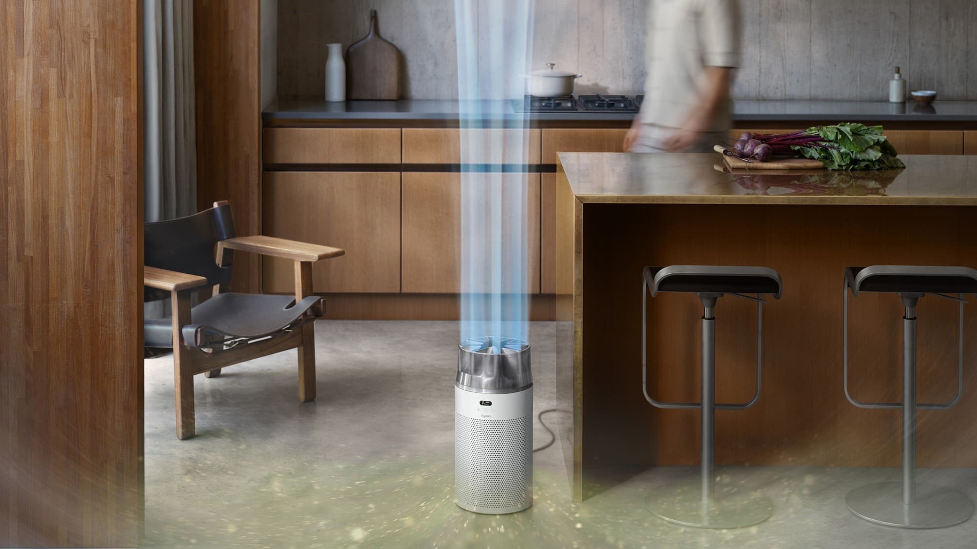 The purifier in a kitchen