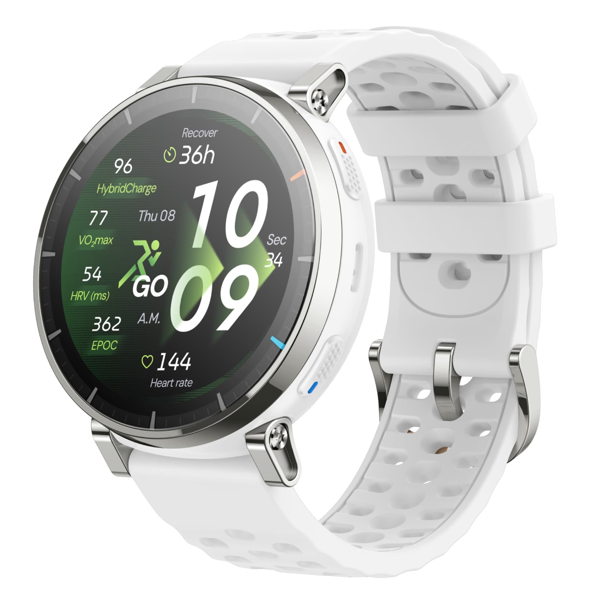 Amazfit Active 3 Premium with white strap