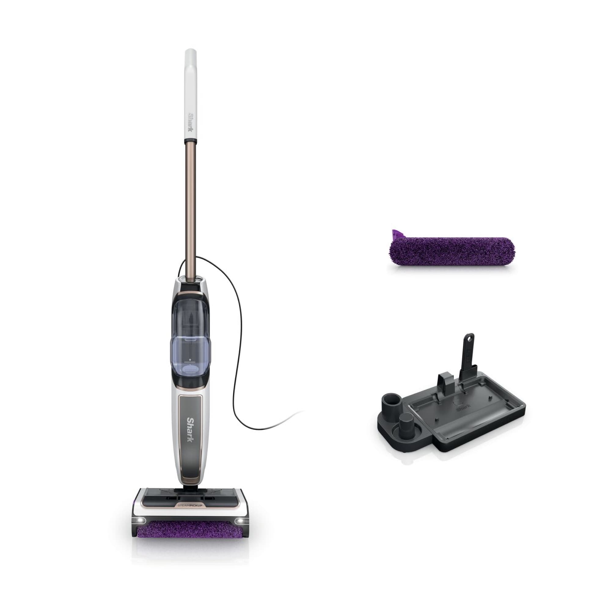 The floor cleaner with storage base and spare brush roll