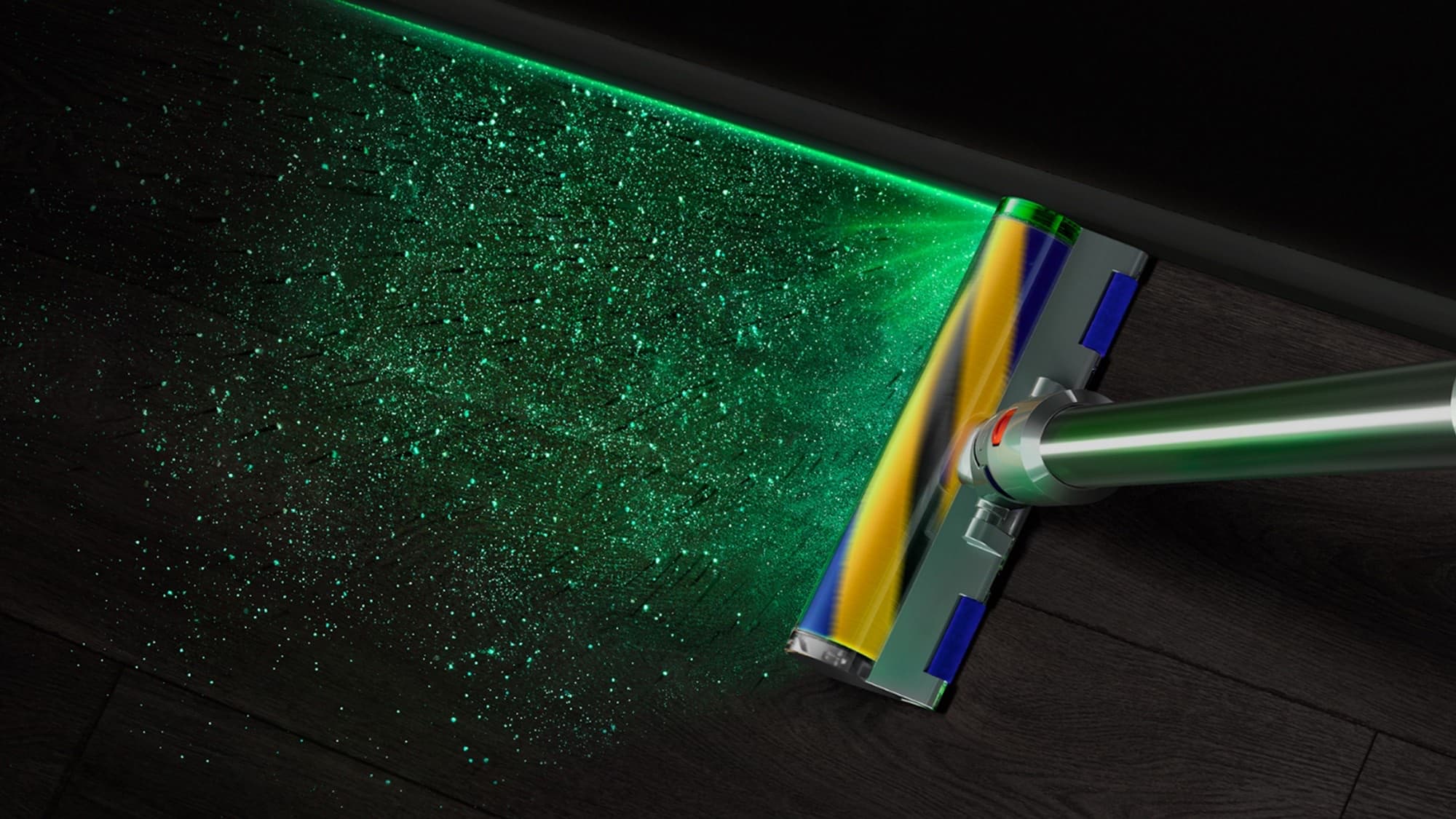 The light beam showing dust on a hard floor