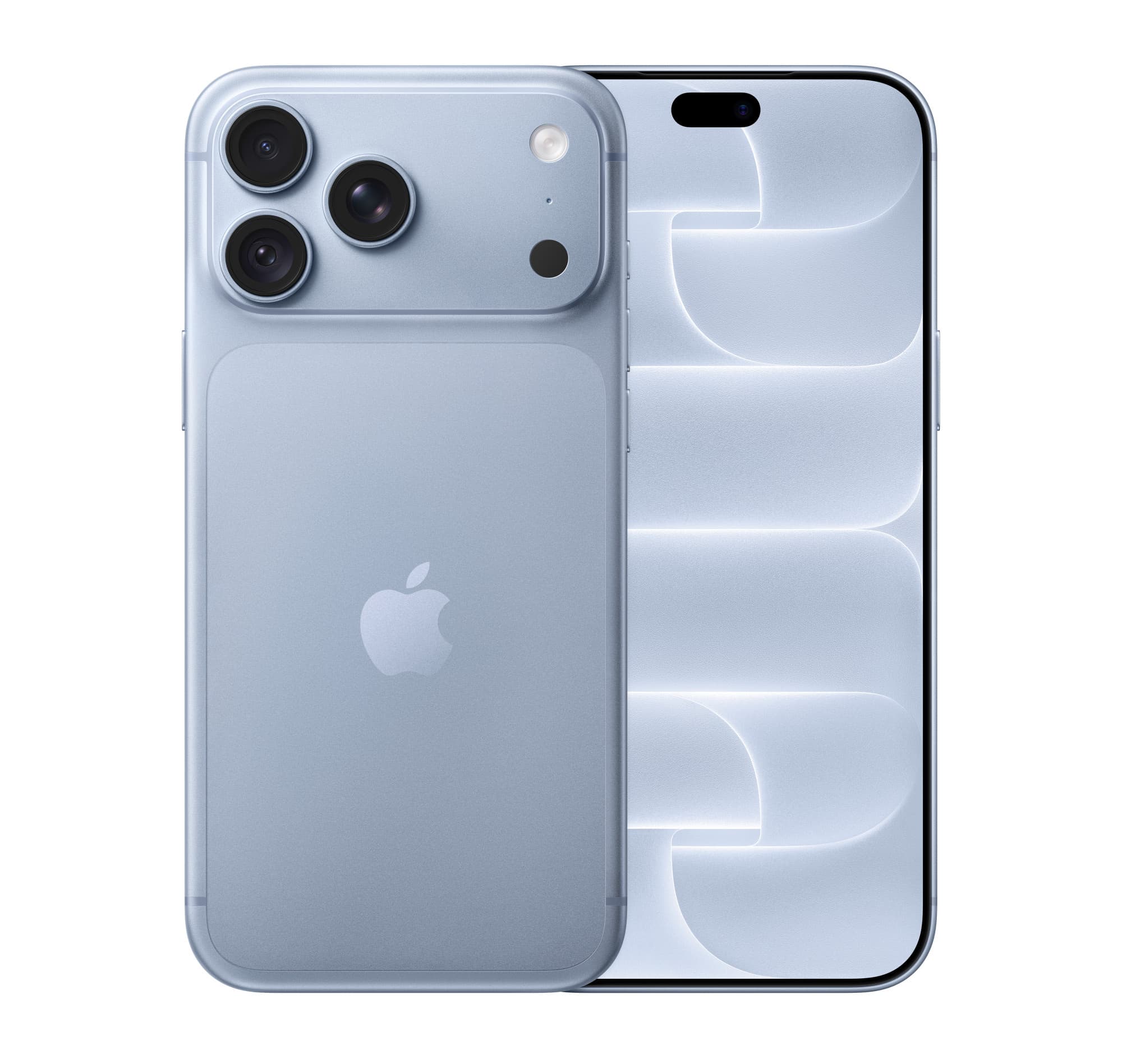 iPhone 18 Pro Max in glacier, front and back