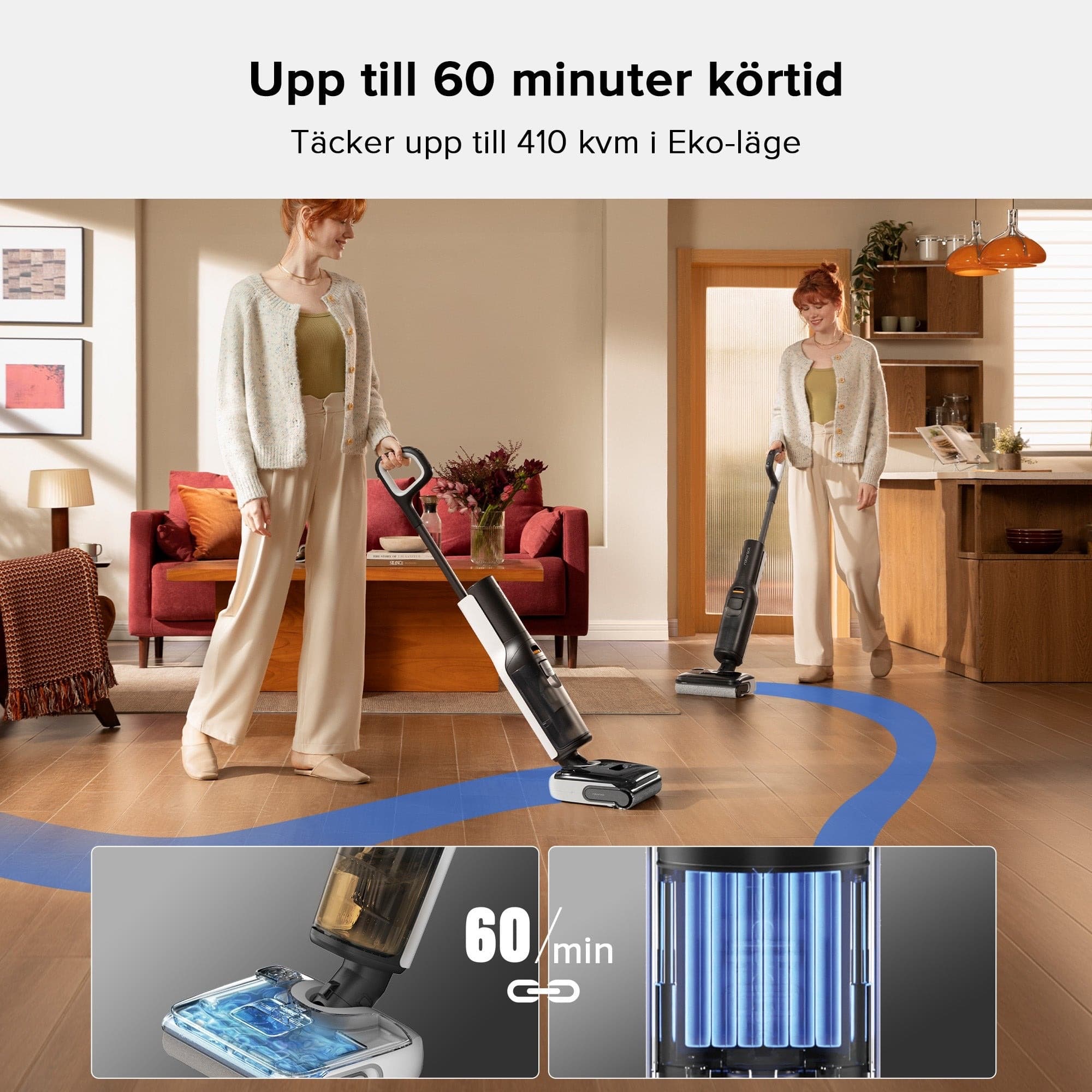 F25 LT in the living room – up to 60 minutes of run time