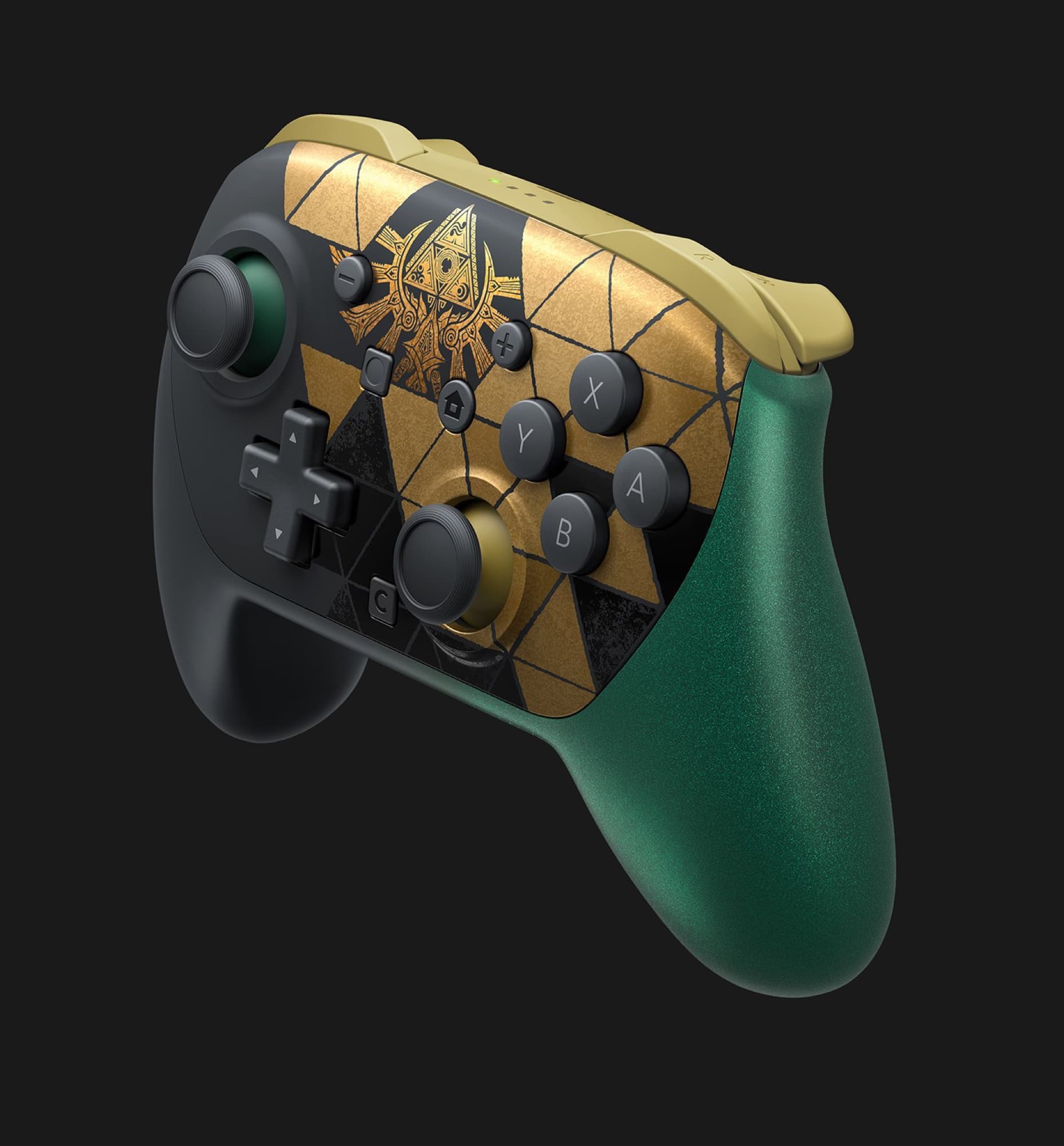 The controller on a dark background
