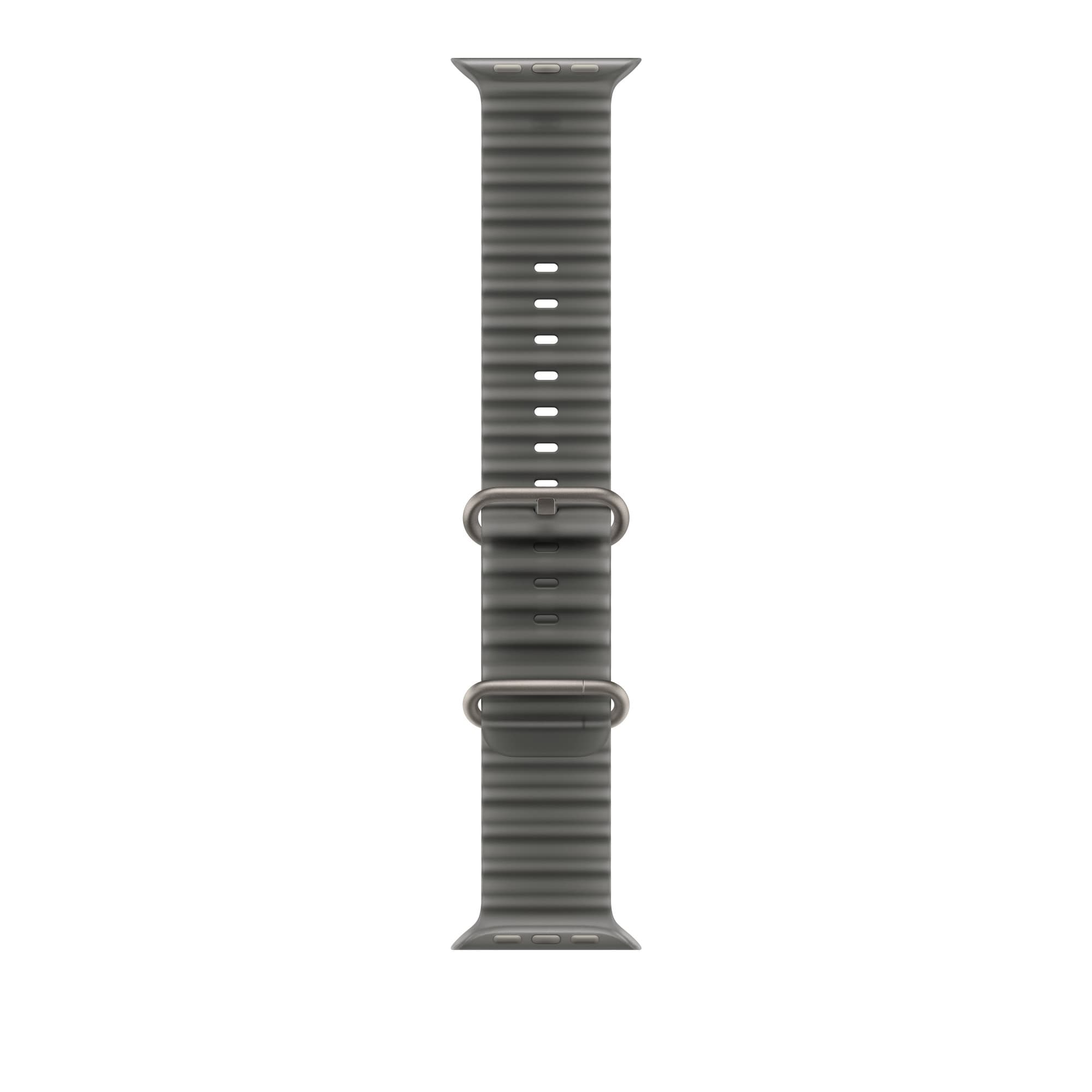 Ocean Band for Apple Watch in translucent black, natural titanium