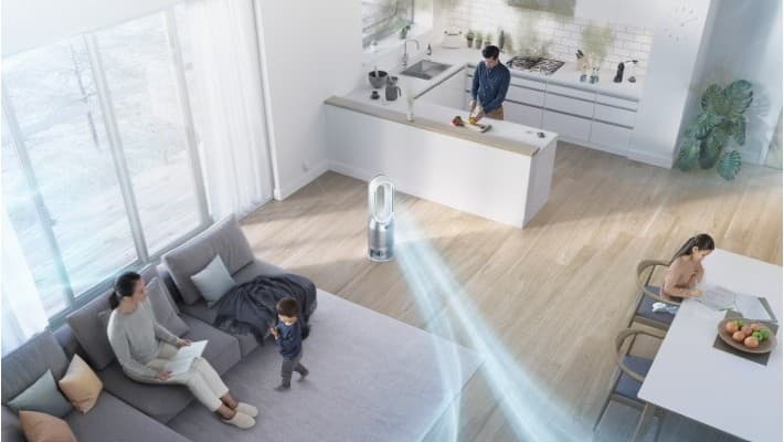 Air circulating in an open-plan room