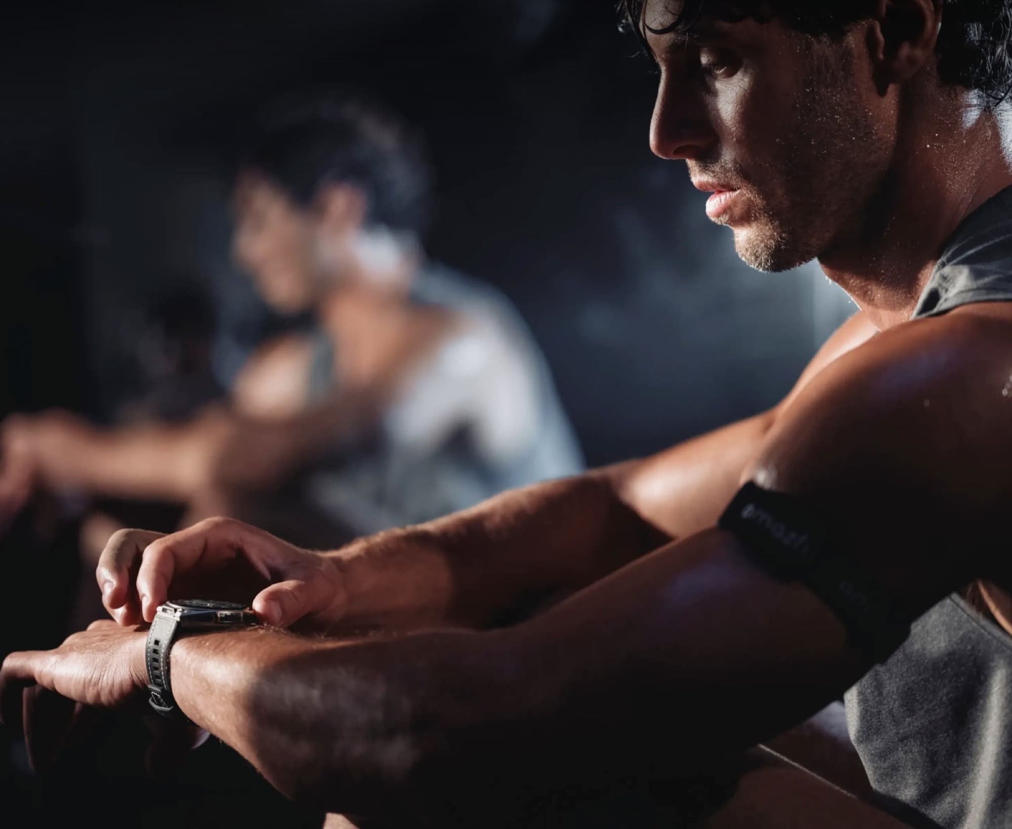 Helio Strap Pro on the wrist during training