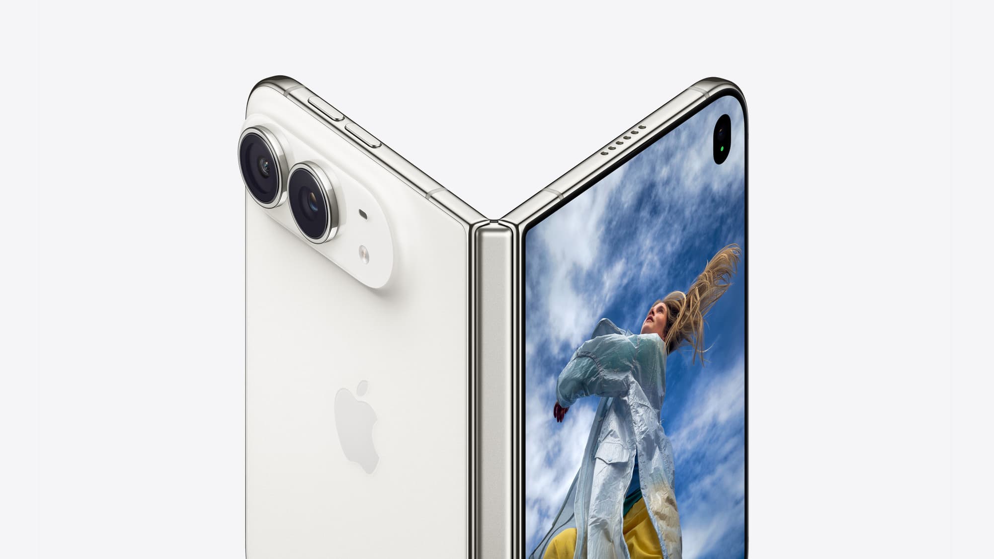 iPhone Duo half open with the inner display